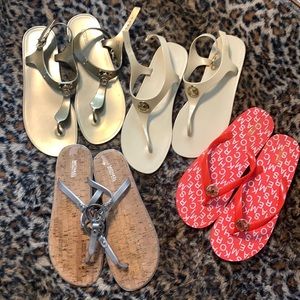 4 Pair Michael Kors Sandals Lot Sz 11